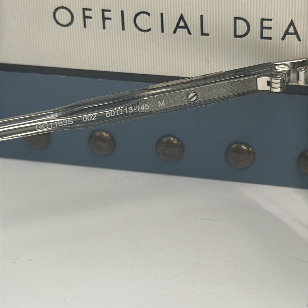 💯- New Authentic Gucci™ GG1163S 002 60 - Silver/Gray Sunglasses - Picture 14 of 14